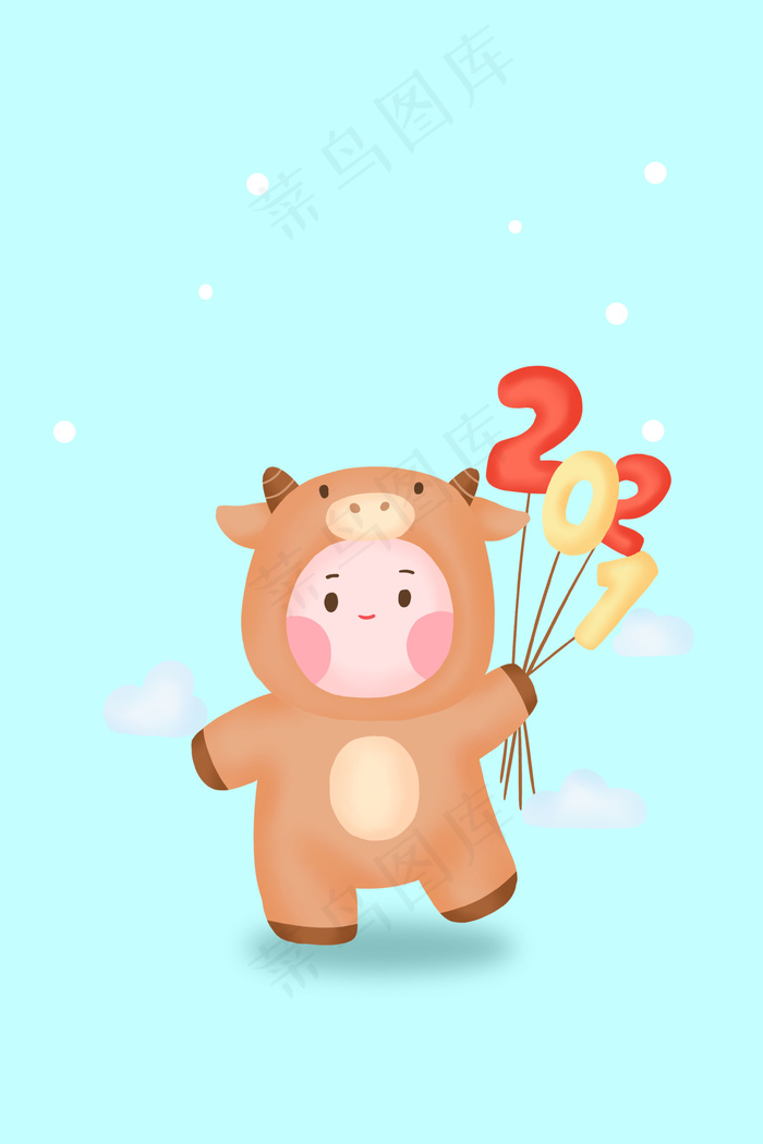 简约牛年手机壁纸高清背景