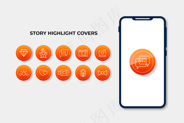 Instagram gradient故事亮点eps,ai矢量模版下载