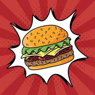 汉堡快餐波普艺术风格