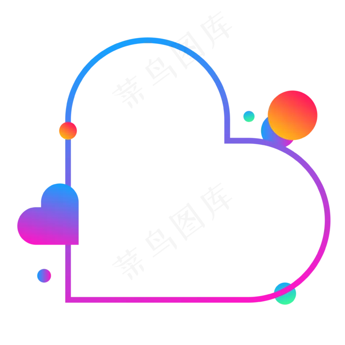 七夕节渐变色创意爱心简框(3544*3544px 300 dpi )ai矢量模版下载