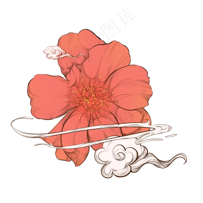 国潮梅花(2000X2000(DPI:300))psd模版下载