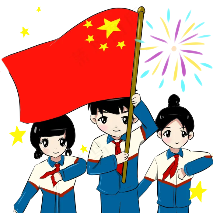 手绘卡通可爱国庆节场景(2362X2362(DPI:300))psd模版下载