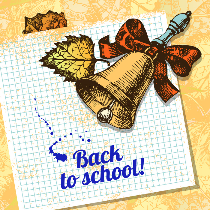 回到学校矢量设计。手绘复古背景