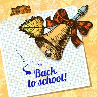 回到学校矢量设计。手绘复古背景