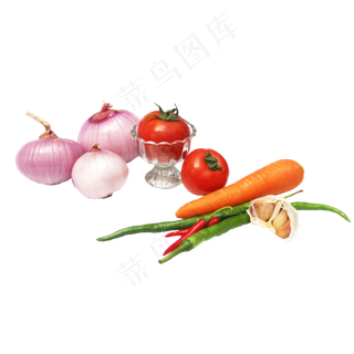 番茄胡萝卜辣椒洋葱大蒜