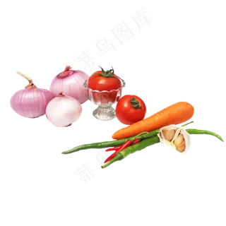 番茄胡萝卜辣椒洋葱大蒜