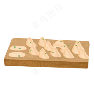 手绘冬季水饺卡通