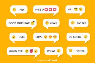 带有不同表情的手机短信