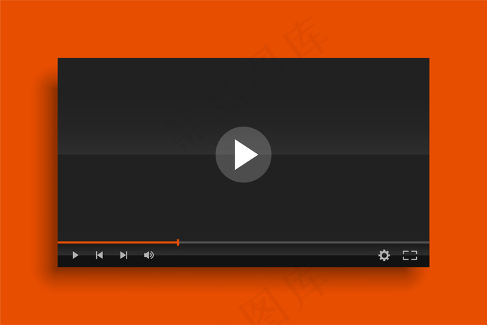 光泽现代视频播放器模板eps,ai矢量模版下载