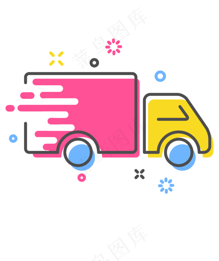 彩色快递货车图标