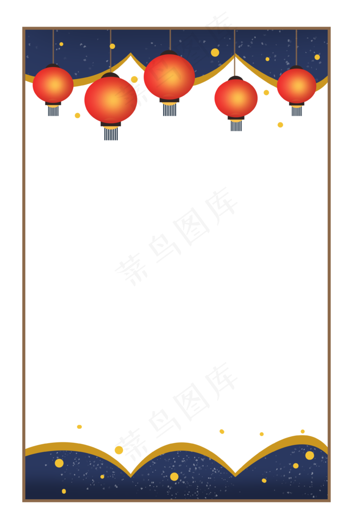 中秋节中秋佳节灯笼中式简约边框(3543X5315(DPI:300))psd模版下载