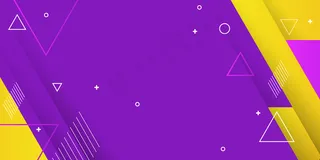 紫色和黄色背景。抽象几何潮流设计。