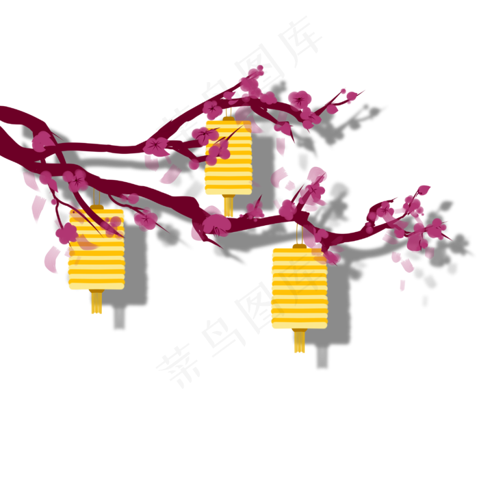 春节梅花灯笼(3000X3000(DPI:300))psd模版下载
