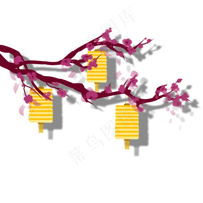 春节梅花灯笼(3000X3000(DPI:300))psd模版下载