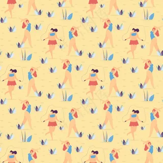 身体正面印花无缝图案