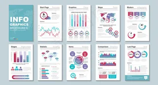 信息图表小册子数据可视化模板。