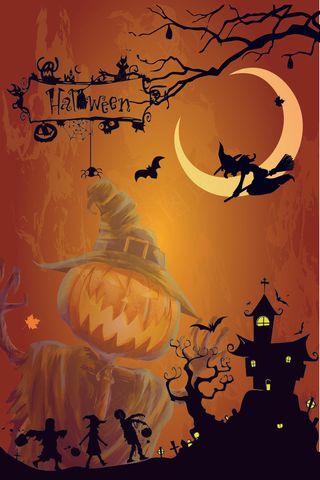 万圣节女巫南瓜图