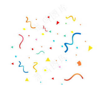 漂浮丝带元素之卡通派对欢悦气氛,免抠元素