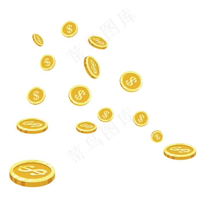 黄色创意金币元素(2000*2000px)psd模版下载