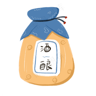 手绘酒酿瓶子下载,免抠元素