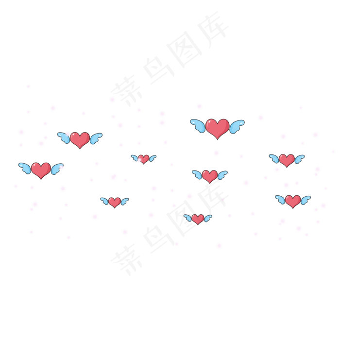 丘比特之会飞的小心心,免抠元素