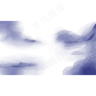 紫色水墨山峰