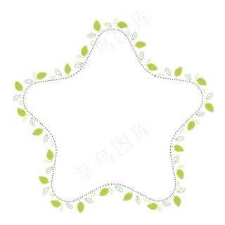 矢量卡通扁平化叶子星星边框