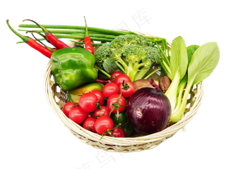 编织筐蔬菜食材