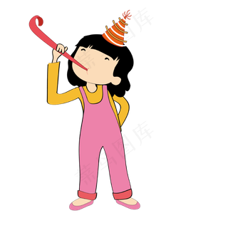 欢度六一的女孩矢量免抠图