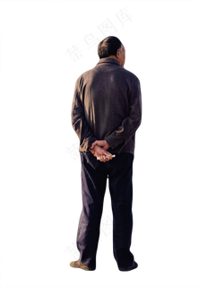 老人背影,免抠元素