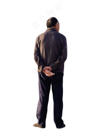 老人背影,免抠元素