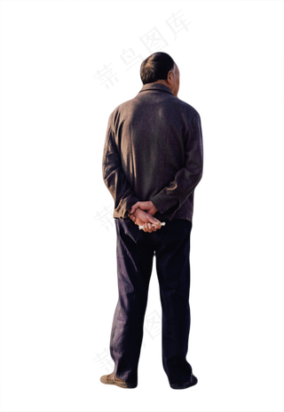 老人背影,免抠元素