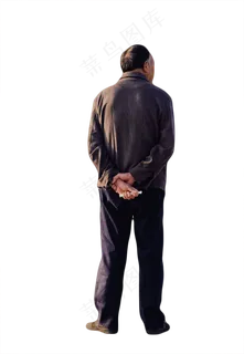 老人背影,免抠元素 老人背影,免抠元素