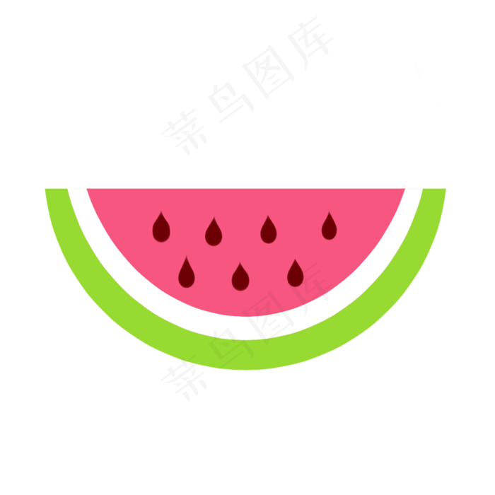 粉红色的水彩手绘水果西瓜