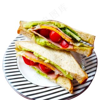 一份美味的三明治免扣图,免抠元素