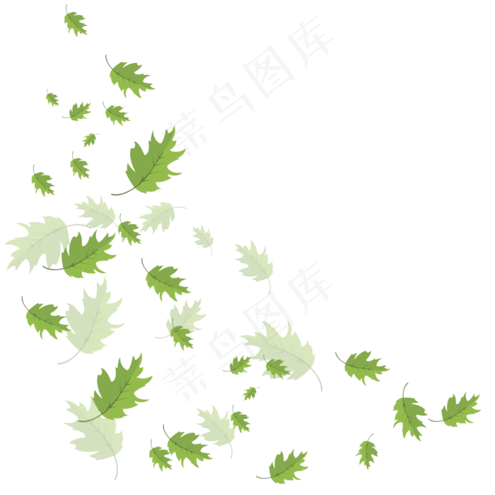 手绘植物树叶漂浮的叶子ai矢量模版下载