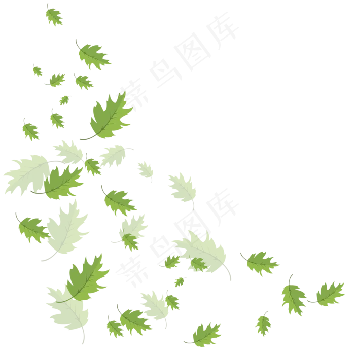 手绘植物树叶漂浮的叶子ai矢量模版下载