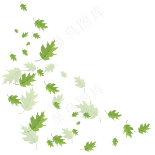 手绘植物树叶漂浮的叶子
