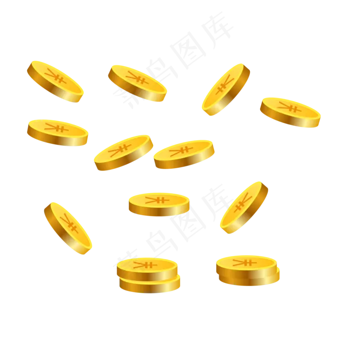 漂浮金币(2000*2000px 300 dpi )ai矢量模版下载