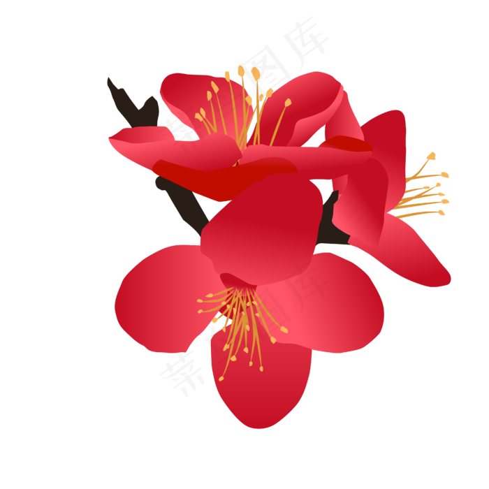 矢量免扣卡通海棠花(4167*4167px 300 dpi )ai矢量模版下载