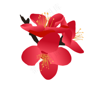 矢量免扣卡通海棠花