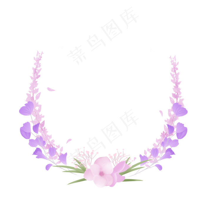 小清新紫色植物花环