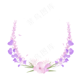 小清新紫色植物花环