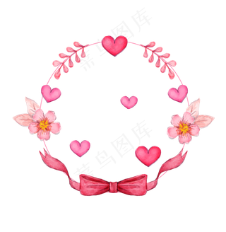 粉色温馨水彩花卉边框