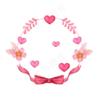 粉色温馨水彩花卉边框
