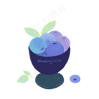 蓝紫色渐变蓝莓果汁