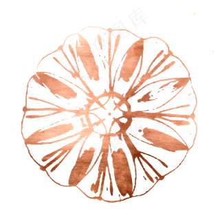 欧洲复古玫瑰金装饰团花雪花,免抠元素