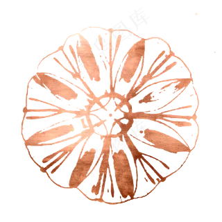 欧洲复古玫瑰金装饰团花雪花,免抠元素