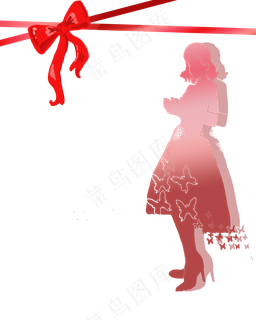 女王节高跟鞋蝴蝶结女生,免抠元素