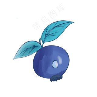 蓝莓手绘厚涂风格素材